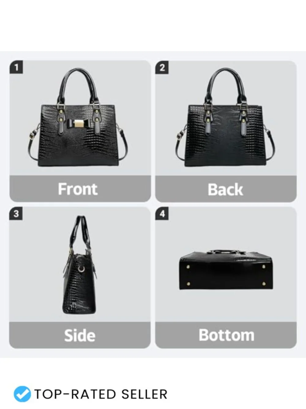 Women's Satchel Handbag Purse Set with Wallet - Faux Leather Tote & Shoulder Bag